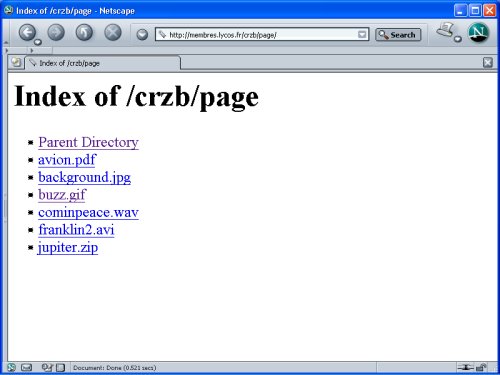 contenu du dossier distant "page"